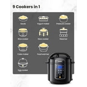 COMFEE’ 6QT Electric Pressure Cooker, 9-in-1 Instant Multi Cooker Olla de Presion Rice Cooker Slow Cooker Steamer Sauté Yogurt Maker Non-Stick Pot