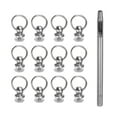 thumbnail image 1 of Uxcell 12pcs Metal Studs Rivets 8mm D-Ring Button Rivets with 3.5mm Leather Hole Punch for Leather, Silver Tone, 1 of 6