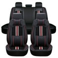 thumbnail image 3 of Maidao Car Seat Covers Full Set for Lexus for SC/Soarer 1992-2000 5 Seats Compatible Airbag Waterproof Premium Leather Front and Back Seat Protectors with Headrest Black and Red, 3 of 9