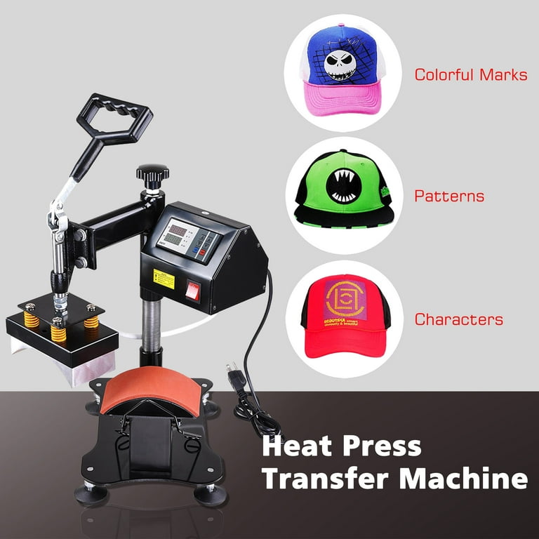 Yescom 5 1/2 x 3 Desktop Iron Cap Heat Press Machine w/ Mounting Clamp  Baseball Hat Digital Transfer Sublimation 