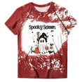 thumbnail image 4 of Akiihool Halloween Costumes Women Women Funny Cute Boo Ghost Halloween Thanksgiving Fall Pumpkin Spooy Season Letter Print Graphic Short Sleeve Tee Shirt Red,XL, 4 of 5