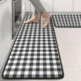 thumbnail image 2 of Kitchen Rugs Sets Of 2,Black White Gingham Checkered Pattern Anti Fatigue Kitchen Mat Rugs Non Slip Washable,Decorative Kitchen Floor Mats for Kitchen,Sink,Laundry,17"x47"+17"x47", 2 of 5