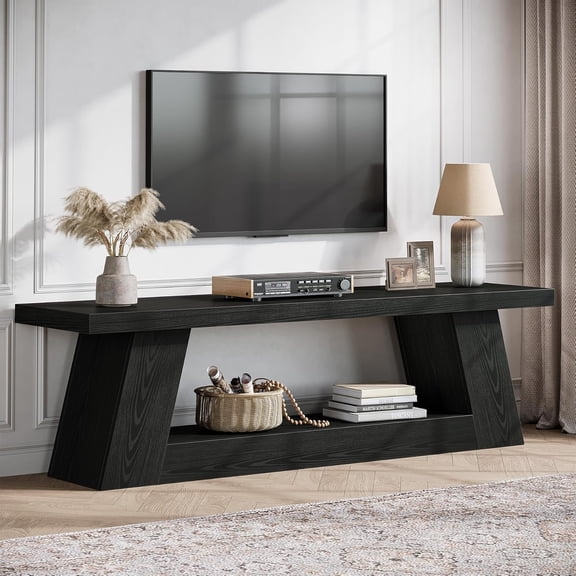 Tribesigns 63" TV Stand for 55/60/65/75-Inch TVs, Extra Long Media TV Console with Storage Shelve for Living Room, Bedroom, Black