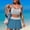Sky Blue, variant on Womens High Waisted Bikini Sets Tummy Control Sporty Two Piece Swimsuit with Skirt Color Block Full Coverage Bathing Suit