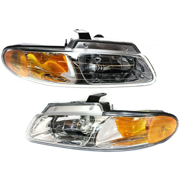 Garage-Pro Driver and Passenger Side Headlight for Dodge Grand Caravan 2000 Also Fits Chrysler Town & Country Halogen With bulb(s) For Models Without Quad Light Replaces# 4857853AA 4857852AA