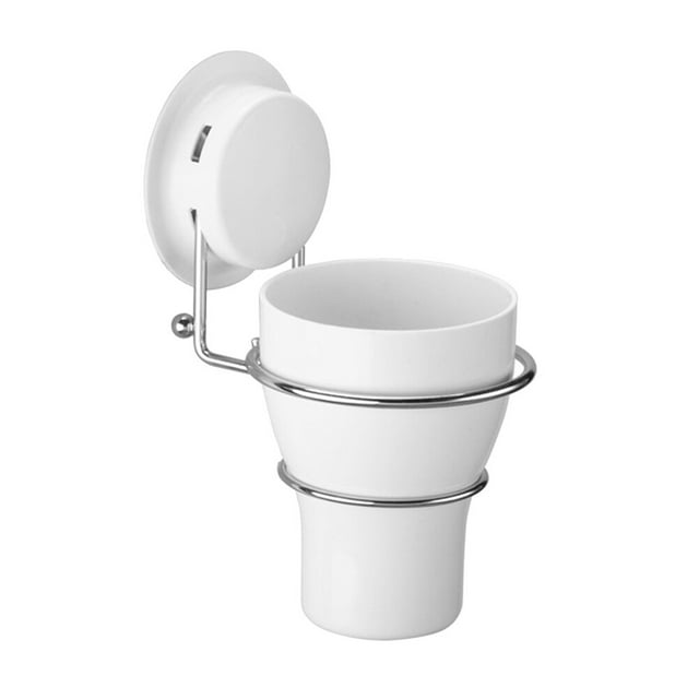 MasteelfCA Suction Cup Toothbrush Holder Gargle Cup Wall Mounted Plastic Cup Tumbler Holder Rack Toothpaste and Razor Holder for Bathroom