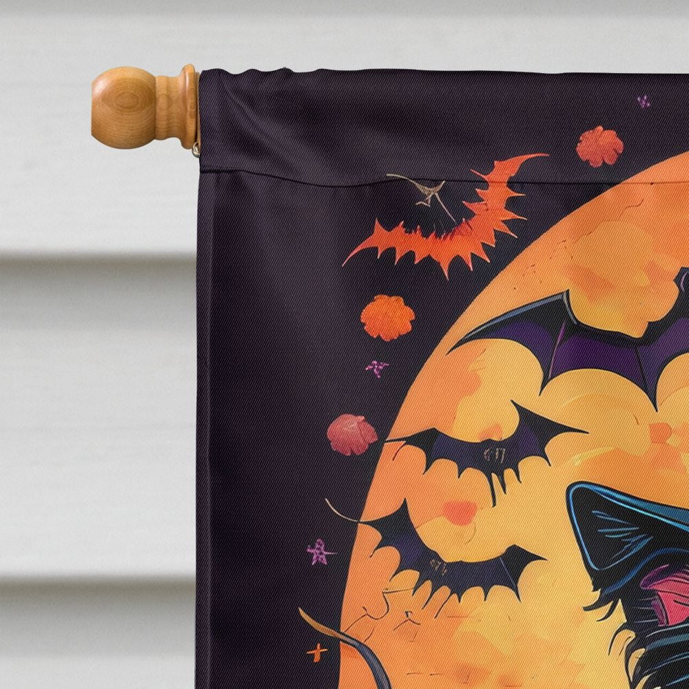 Halloween Border Collie Dog House Flag 28x40IN Double-Sided Polyester Decorative Sleeve Pole Flag for Outdoor Home Garden