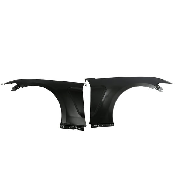 Ikon Motorsports Compatible with 15-17 Ford Mustang GT350 Style Steel Fender Trim w Inserts Unpainted Black