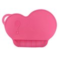thumbnail image 1 of Tapete antideslizante para refrigerios con ventosa para platos para bebés y niños de silicona de grado alimenticio portátil (rojo rosa), 1 of 1