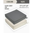 thumbnail image 2 of Juiluna Patio Chair Cushion for Outdoor Furniture 19x19x4 Inch, Waterproof Outdoor Seat Cushions for Patio Furniture, Garden Sofa Couch Chair Cushions with Ties, Set of 2, Dark Gray, 2 of 9