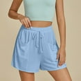thumbnail image 6 of Xysaqa Women's Wide Leg Shorts Loose Fitted Casual Comfy Drawstrig Elastic High Waist Shorts Pull on Lightweight Summer Beach Shorts with Pockets S-2XL, 6 of 9