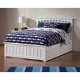 thumbnail image 2 of Leo & Lacey Lit Plateforme Urbain en Bois Massif de Style Ferme avec Rangement Complet, Blanc, 2 of 7