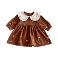 thumbnail image 5 of XIYNBAOK Black Midi Dress Dresses for Girls Baby Dress Bridal Dress Holiday Dresses Christmas Outfit Girls Thanksgiving Outfit Toddler 2t Christmas, Brown 7-8 Years, 5 of 6