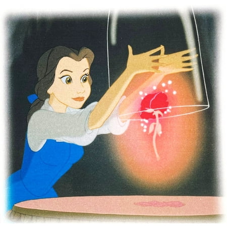 1 Fabric Panel – Disney Princess Beauty and the Beast Belle & Enchanted Rose Art to Sew Cotton Fabric Panel – 10.5 X 11