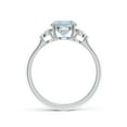 thumbnail image 2 of ANGARA Natural 1.12 ct Aquamarine and Diamond Three Stone Engagement Ring in 925 Sterling Silver for Women (Size-7mm) | March Birthstone, Anniversary, Jewelry Gift for Women | Natural Aquamarine Ring, 2 of 10