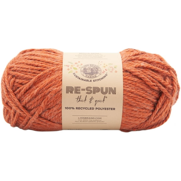 Lion Brand Yarn Re-Spun T&Q Cinamonn Stick 843-133AS Recycled Super Bulky 223yd 12oz Yarn