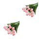 thumbnail image 3 of Kearding 10X simulación de PU Artificial ramo de flores falsas flores decorativas de boda vívidas para adornos del hogar rosa blanco rosa blanco 2Conjunto, 3 of 6