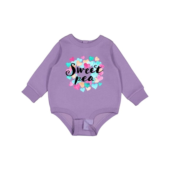 Inktastic Sweet Pea Hearts Baby Fleece Bodysuit