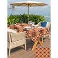 thumbnail image 5 of Outdoor Tablecloths with Umbrella Hole & Zipper, Orange Brown Flowers Rectangle Tablecloth 60x120 Inch, Farmhouse Retro Abstract Floral Waterproof Table Cloth, Patio/Pool/Picnic Table Covers, 5 of 8