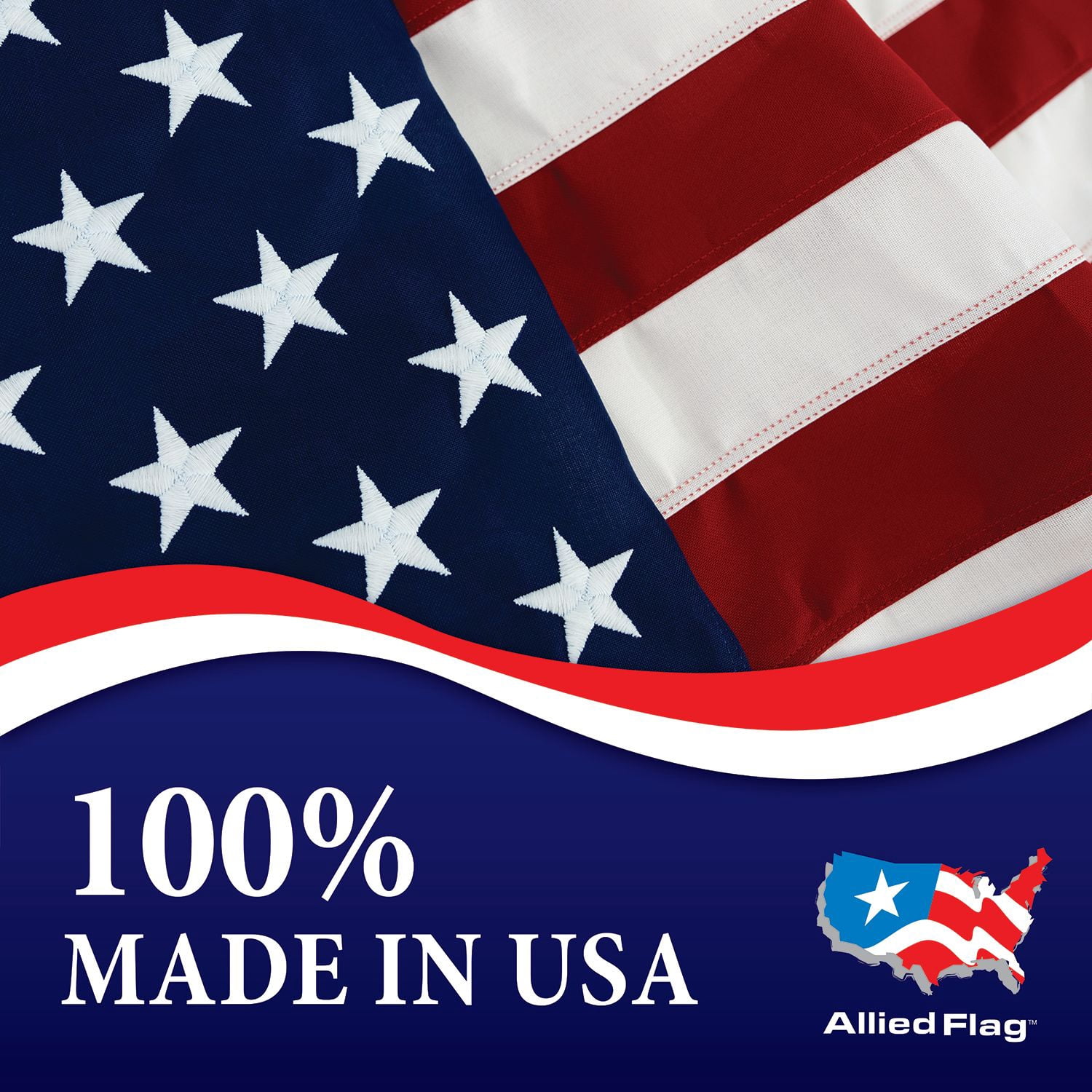 Allied Flag U.S. Flag - 3' x 5' Embroidered Polyester