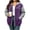 A-Purple, variant on Women's Color Block Zip Up Hoodie Jacket Plus Size Casual Long Sleeve Sweatshirt with Side Pockets for Fall Winter