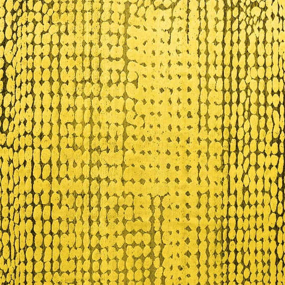Ahgly Company Indoor Square Solid Yellow Modern Area Rugs, 8' Square