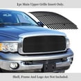 thumbnail image 2 of APS Compatible with Dodge Ram 1500 2500 3500 2002-2005 Main Upper Stainless Steel Black 8x6 Horizontal Billet Front Grill Grille Insert D65265J, 2 of 7