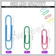 thumbnail image 2 of shiyou-450Pcs 1.1/1.3/2 Inch Coloured Paper Clips Assorted Sizes Small, Medium and Large, Coated Metal Paper Clips Reusable Big Paper Clips Ideal for Office School Document Organizing, 2 of 4