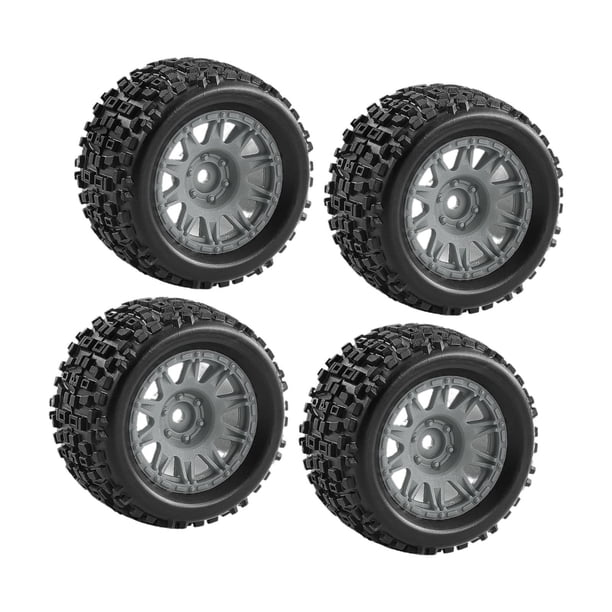 4 piezas de repuesto para ruedas y neumáticos de coche RC 1/18, piezas de coche RC, accesorios de repuesto Gris