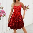 thumbnail image 4 of Women's Valentines Dress Retro Sleeveless Spaghetti Strap Party Dress 2026 Trendy Swing A-Line Flare Dresses Deep Red L, 4 of 4