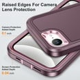 thumbnail image 3 of For iPhone 16E Case Military Grade Dual Layer Shockproof Phone Cover Build With Kickstand Dustproof Drop Proof Protective Case for iPhone 16e 2025 6.1"(Purple/Pink), 3 of 8