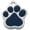 Navy Blue, variant on Silvertone Large Maroon Paw She is Clothed in Stength and Dignity Charm Necklace, 20"+3"