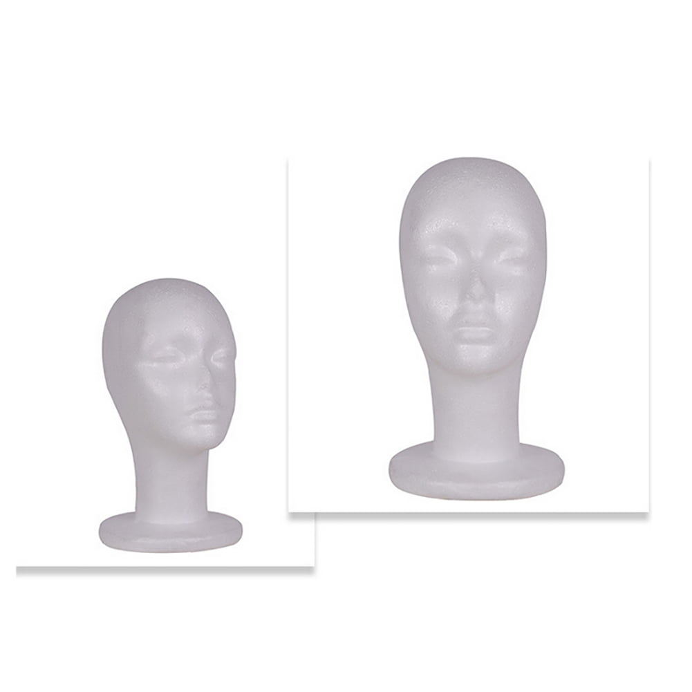 2pc Female Styrofoam Foam Mannequin Head Stand Model Display Wig Polystyrene UK 