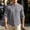 Gray, variant on Stand Collar Single-Button Placket Blouse with Full Vertical Pleats, Long-Sleeve Breathable Linen Shirt for Outdoor Roadside Hiking Yellow L