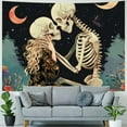 thumbnail image 4 of Creowell  Skeleton Tapestry Skull Mushroom Floral Plant Flower Aesthetic Bedroom Tapestries Nature Moon Wall Tapestry for Dorm Living Room 50x40inch, 4 of 6
