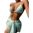thumbnail image 6 of Top-kevin Women's Bikini Sets Ribbed Two Piece Swimsuit Cheeky High Cut Side Tie Thong Bathing Suit, 6 of 14