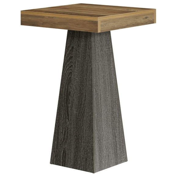 Tribesigns 39.96 in. H Brown & Grey Rectangle Bar Table Seats 3 with Sturdy Base for Bar, Restaurant, Pub and Cafe