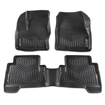 All Weather TPE Floor Mats Front & 2nd Row 3Pcs Black Fit for 2013 - 2019 Ford Escape/2013 - 2018 Ford C-Max