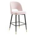 thumbnail image 3 of Modway Rouse Performance Velvet Bar Stool in Pink, 3 of 5