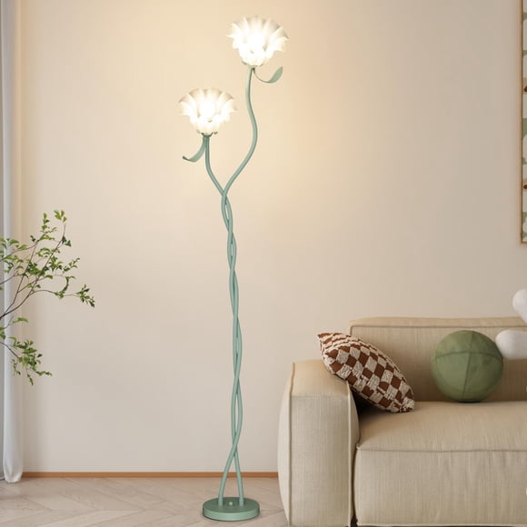 Geciliaoran Flower Floor Lamp for Living Room, Cute Floral Lamp with Flexible Gooseneck, Tall Standing Lamp with 3 Color Modes, Modern Corner LED Bul