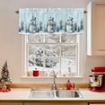 thumbnail image 2 of Christmas Snowman Valances for Windows, 42 x 18in, Winter Tree Snowflakes Blue White Rod Pocket Kitchen Valance Curtain Light Filtering Window Treatments for Living Room Bedroom, 1 Panel, 2 of 7