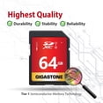 thumbnail image 6 of Gigastone 64GB SD Card V30 SDXC Memory Card High Speed 4K Ultra HD UHD Video Compatible with Canon Nikon Sony Pentax Kodak Olympus Panasonic Digital Camera - GS-SDXC80U1-64GB-R, 6 of 8