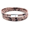 thumbnail image 2 of Multilayer Leopard Textured Cuff Bracelets Magnetic Buckle Snakeskin PU Leather Wrap Cuff Bangle for Women Girls - -, 2 of 3