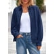 thumbnail image 2 of Abrigo PRETTYGARDEN Bomber Oversize de Ante Sintético Azul Marino Talle M, 2 of 8