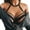 M, variant on Womens Sexy Cage Halter V-Neck Lingerie Bustier Hollow Open Cup Harness Bra Cris