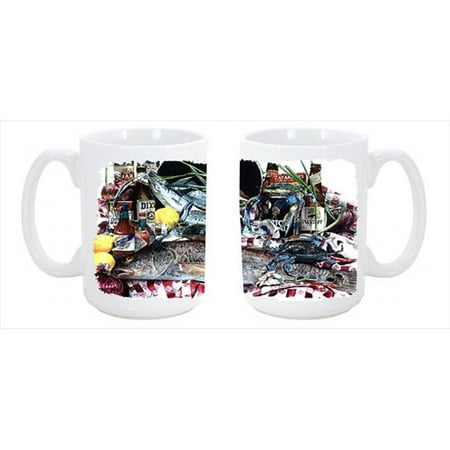 

Fish and Beers from New Orleans Dishwasher Safe Microwavable Ceramic Coffee Mug 15 oz.