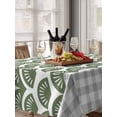 thumbnail image 6 of Sage Green Pine Leaves Table Cloth, Waterproof Tablecloth for Rectangle Tables, Abstract Art Geometric Gray Plaid Reusable Washable Fabric Table Cover for Restaurant Kitchen Dining Tables 60"x84", 6 of 9