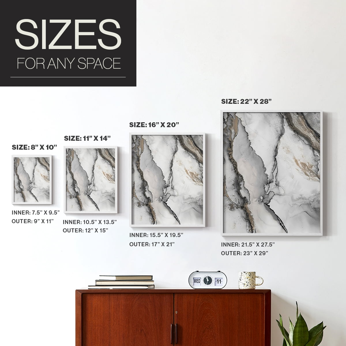 Abstract Ink Fantasy I in Paper Solid Wood 8 x 10 Framed Print