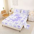 thumbnail image 2 of Manfei Purple Ribbon Bowknot Bed Sheets For Kids,Bow Theme Letter L Monogram King Sheets,4 Pieces, 2 of 6