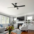 thumbnail image 2 of 52" LED Light Matte Black Blade Ceiling Fan with Remote with 4 blades, 2 of 7